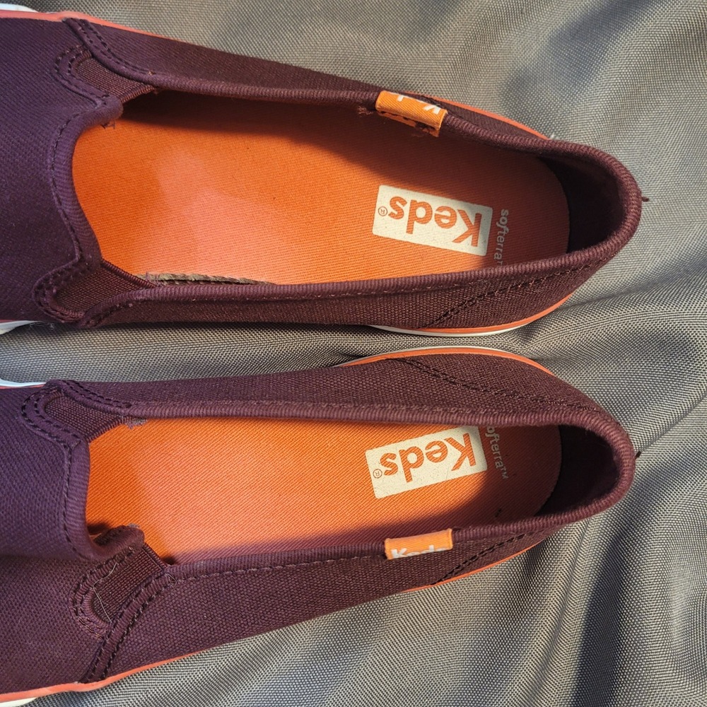 Keds Softerra Burgundy Canvas Slip On Sneakers Womens 9 WF66290 Maroon Low Top - Picture 6 of 11